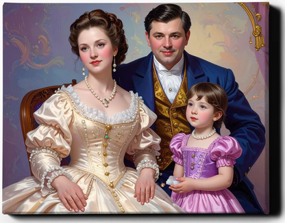 Custom Royal Family Portrait | The Blossomed Bond 2 | Personalized Wall Art Gift
