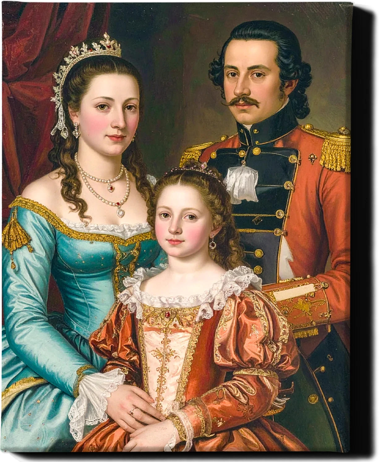 Custom Royal Family Portrait | The Crimson Legacy | Personalized Wall Art Gift