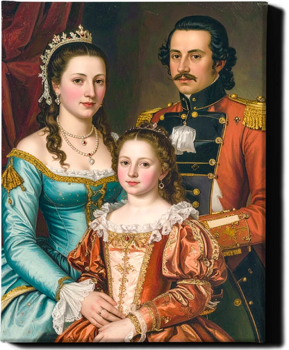 Custom Royal Family Portrait | The Crimson Legacy | Personalized Wall Art Gift