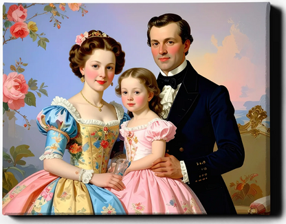 Custom Royal Family Portrait | The Garden Court of Rosemont | Personalized Wall Art Gift