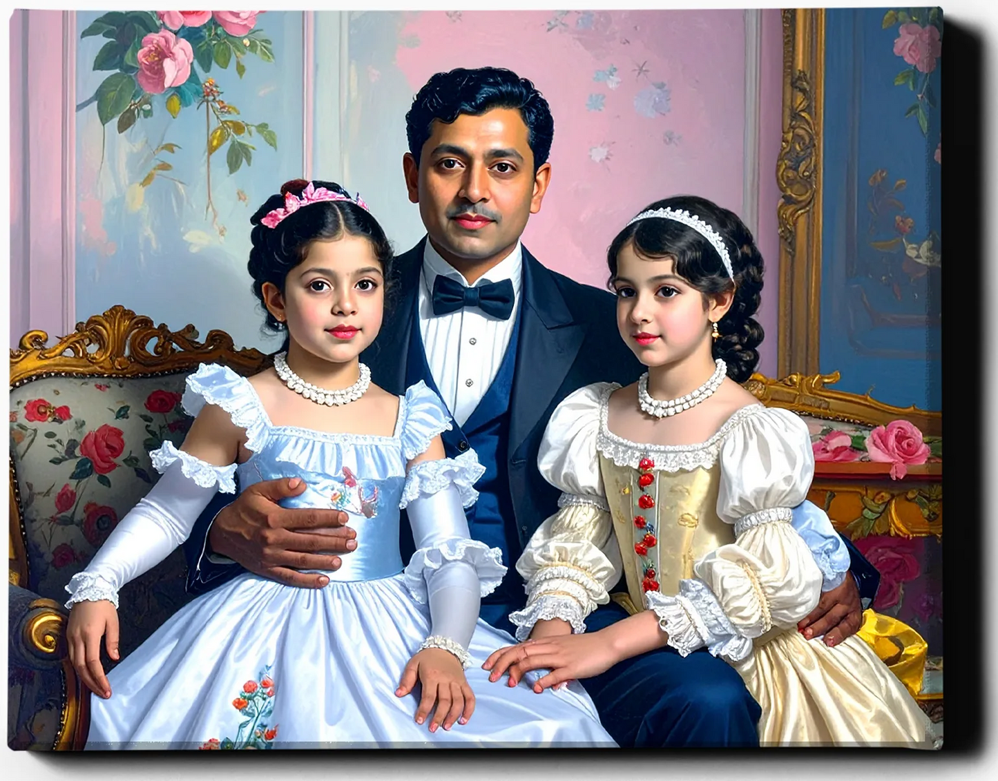 Custom Royal Family Portrait | The Sapphire Bough 3 | Personalized Wall Art Gift