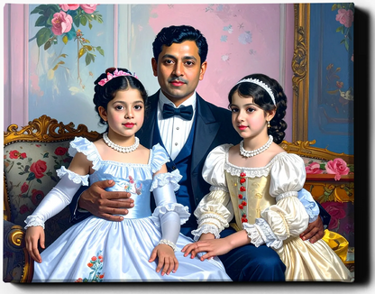 Custom Royal Family Portrait | The Sapphire Bough 3 | Personalized Wall Art Gift