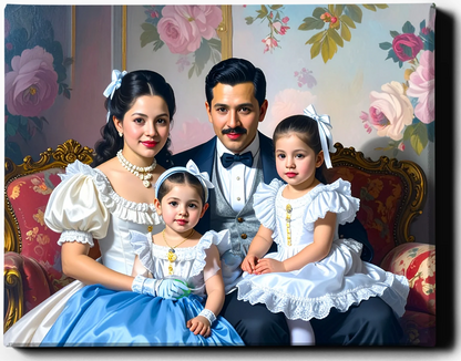 Custom Royal Family Portrait | The Sapphire Bough 4 | Personalized Wall Art Gift