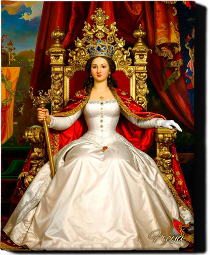 Custom Royal Human Portrait | Throne Room Sovereign | PPersonalized Wall Art Gift for her