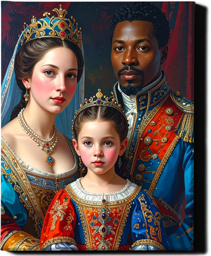 Custom Royal Family Portrait | Throne of Unity | Personalized Wall Art Gift
