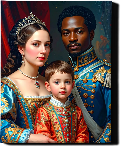 Custom Royal Family Portrait | Throne of Unity 2 | Personalized Wall Art Gift
