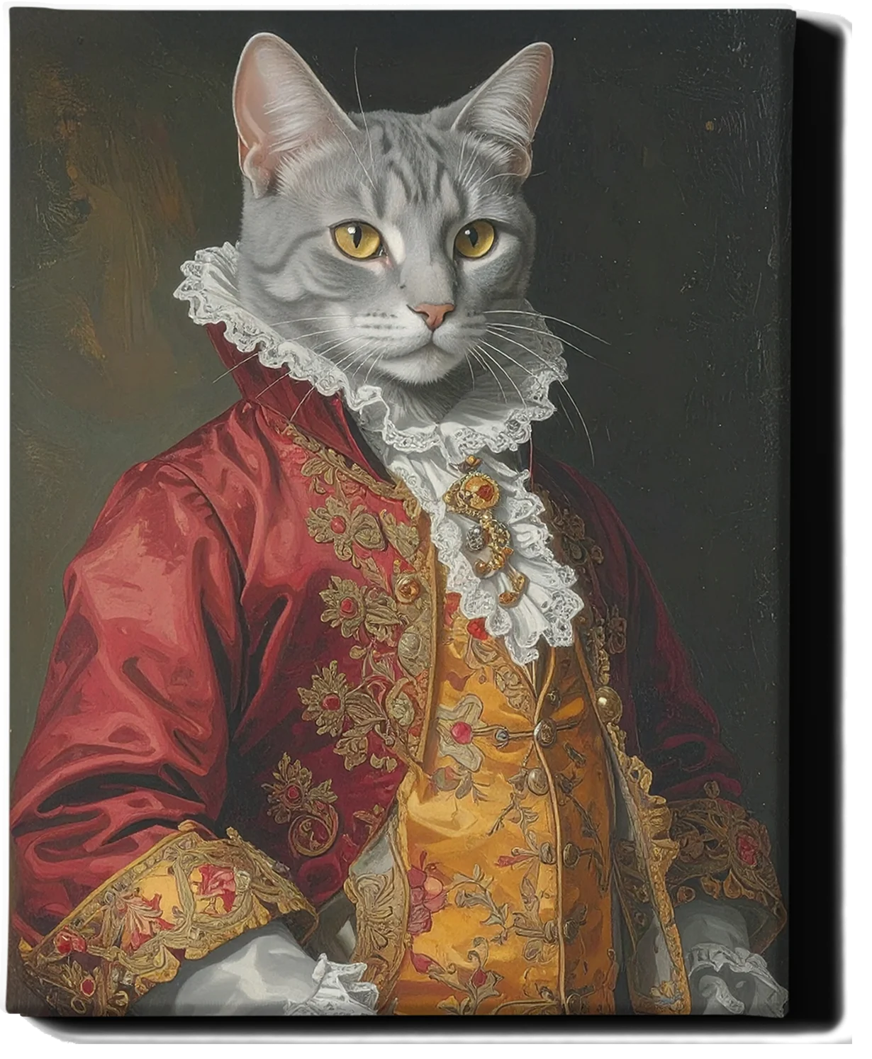 Custom Royal Pet Portrait | Velvet Meow Baron | Personalized Wall Art for Pet Lovers