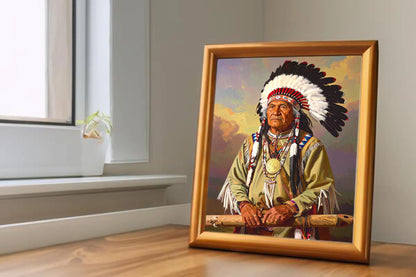 Custom Royal Human Portrait | Chief Iron Hawk | Personalized Wall Art Gift for him