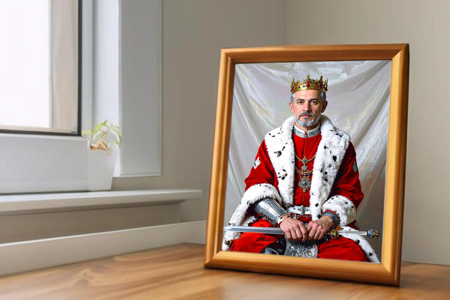 Custom Royal Human Portrait | King Edran | Personalized Wall Art Gift for him