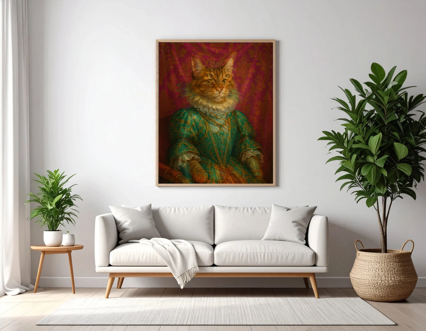 Custom Royal Pet Portrait | Flora the Fancy | Personalized Wall Art for Pet Lovers