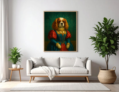 Custom Royal Pet Portrait | Miss Snugglepaws | Personalized Wall Art for Pet Lovers