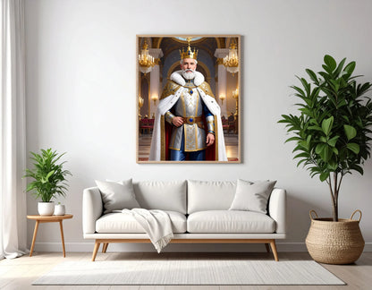 Custom Royal Human Portrait | Emperor Aurelius the Magnificent| Personalized Wall Art Gift for him