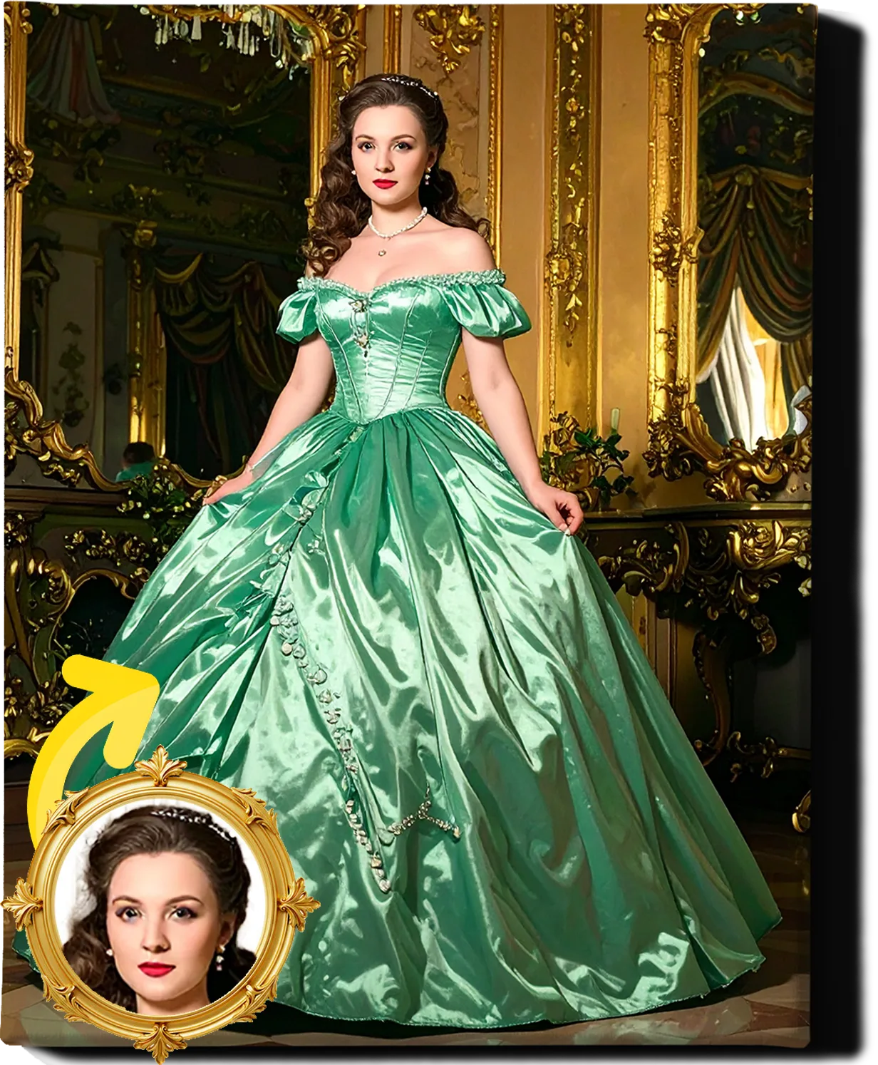 Custom Royal Human Portrait | Fortress Noble | Personalized Wall Art Gift for her