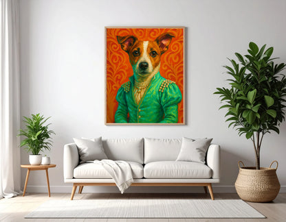 Custom Royal Pet Portrait | Lady Whiskerella | Personalized Wall Art for Pet Lovers
