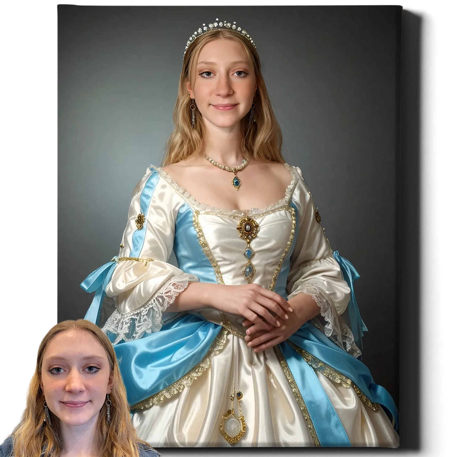 Princess in White and Blue