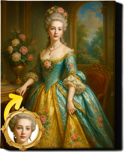 Custom Royal Human Portrait | Elegant Noblewoman 2 | Personalized Wall Art Gift for her