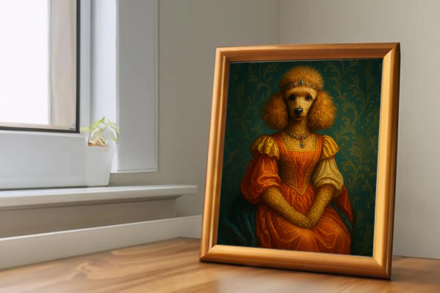 Custom Royal Pet Portrait | Baroness Biscuit | Personalized Wall Art for Pet Lovers