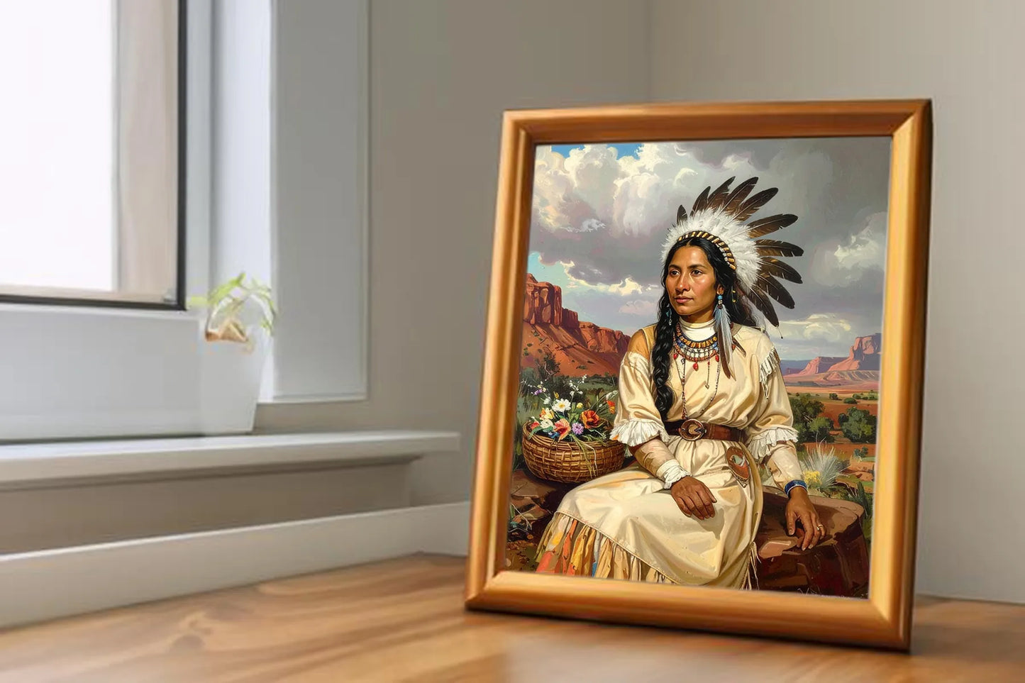 Custom Royal Human Portrait | Native Tribal Matriarch | Personalized Wall Art Gift for her