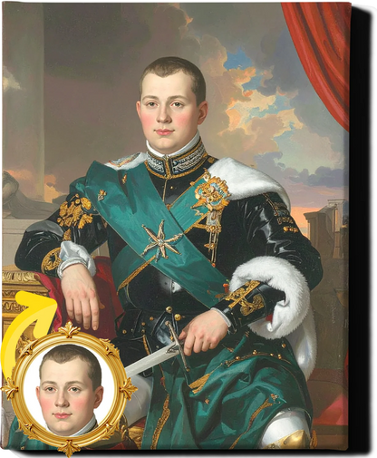 Custom Royal Human Portrait | Prince Valen | Personalized Wall Art Gift for him