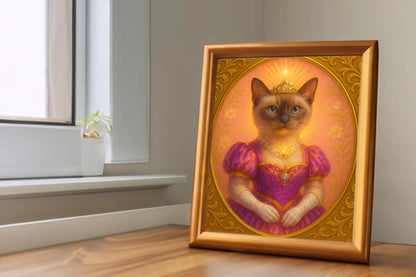 Custom Royal Pet Portrait | Pearl the Portraited | Personalized Wall Art for Pet Lovers