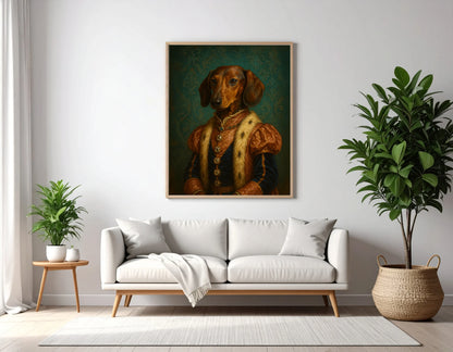 Custom Royal Pet Portrait | Her Highness | Personalized Wall Art for Pet Lovers