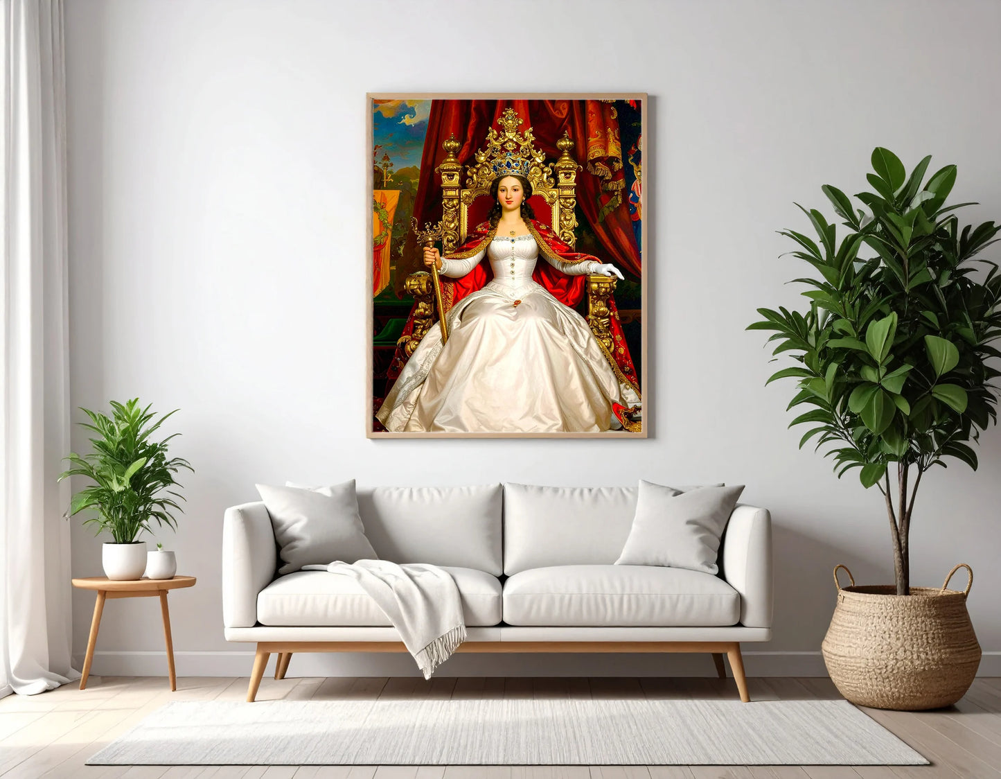 Custom Royal Human Portrait | Throne Room Sovereign | PPersonalized Wall Art Gift for her