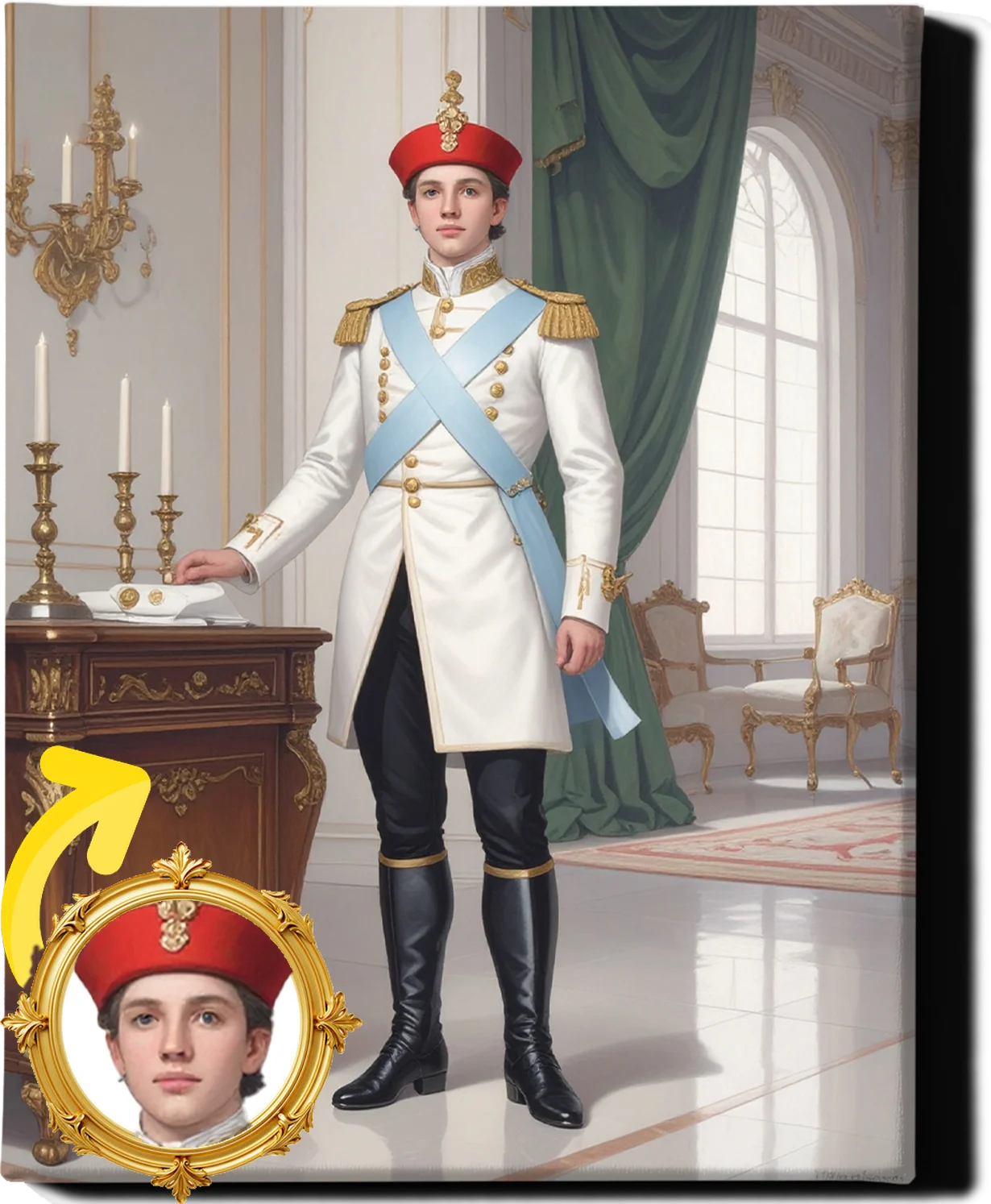 Custom Royal Human Portrait | Prince Julian of the Winter Court | Personalized Wall Art Gift for him
