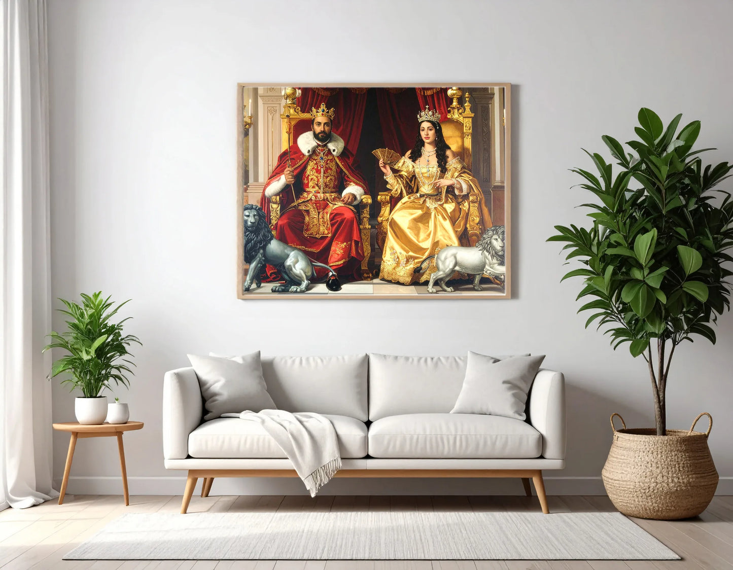 Custom Royal Couple Portrait | Regal Coronation Portrait | Personalized Wall Art Gift