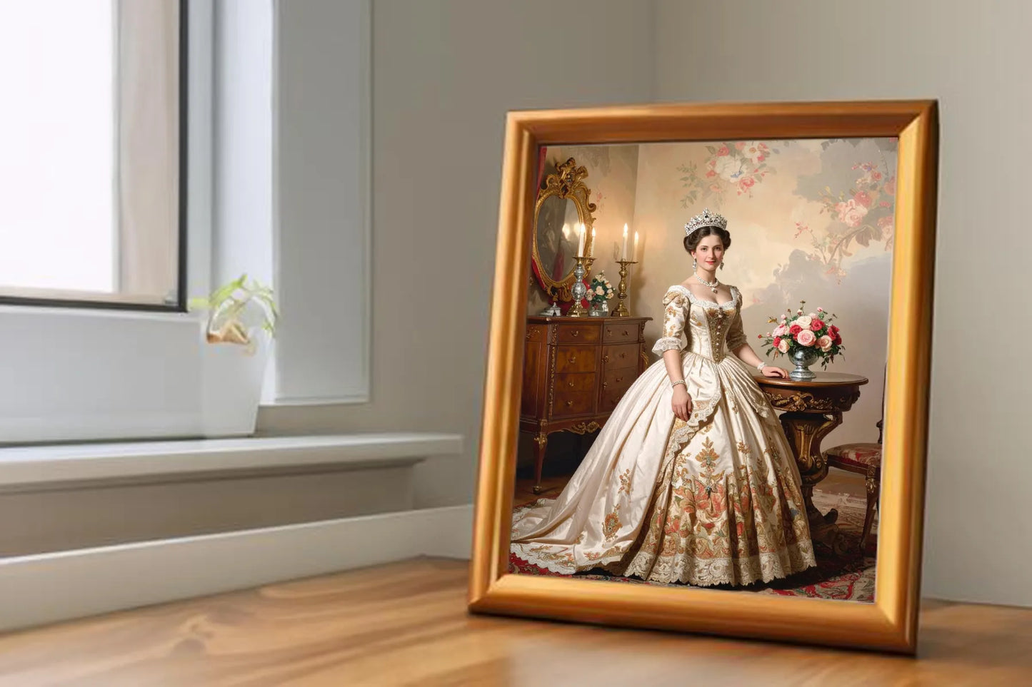 Custom Royal Human Portrait | Fortress Noble 4 | Personalized Wall Art Gift for her