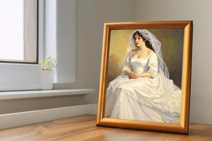 Custom Royal Human Portrait | Ethereal Victorian Bride | Personalized Wall Art Gift for her