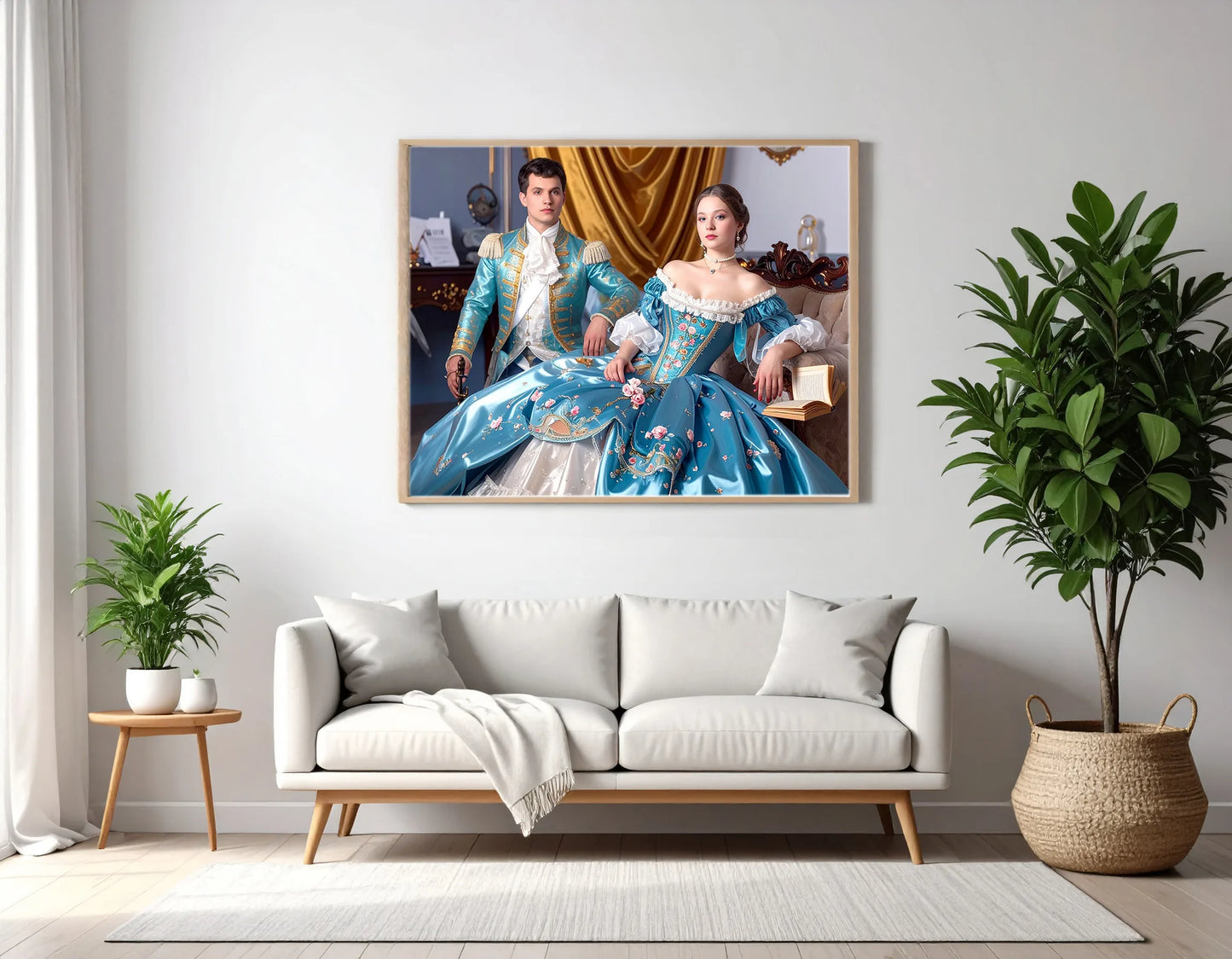 Custom Royal Couple Portrait | grand aristocratic couple II | Personalized Wall Art Gift