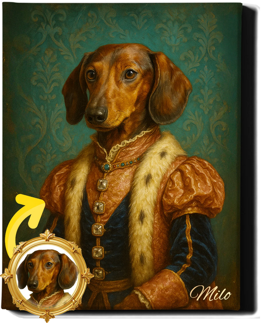 Custom Royal Pet Portrait | Her Highness | Personalized Wall Art for Pet Lovers