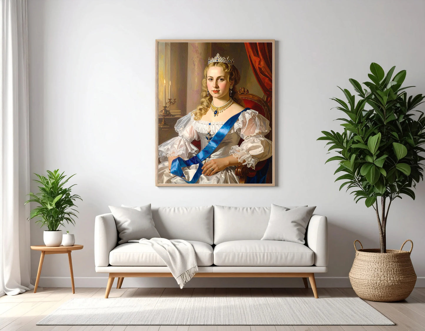 Custom Royal Human Portrait | Imperial Duchess in Silver 2 | Personalized Wall Art Gift for her