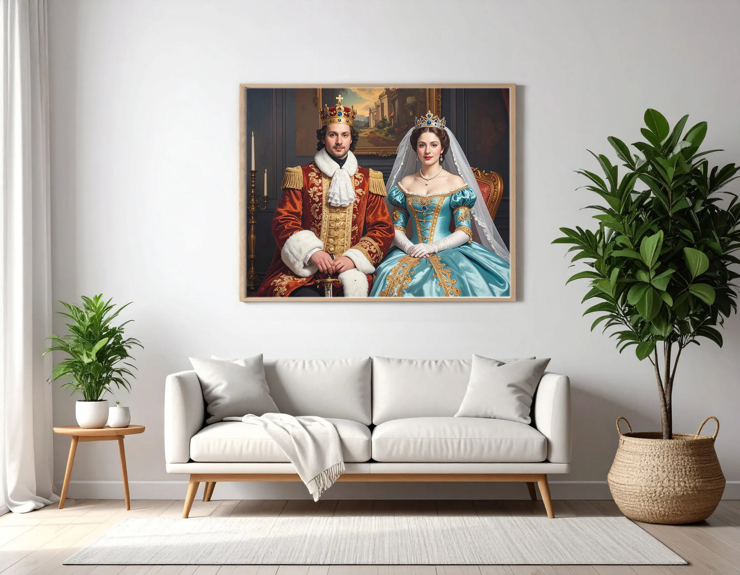 Custom Royal Couple Portrait | Regal Coronation Portrait II | Personalized Wall Art Gift