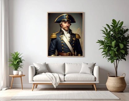 Custom Royal Human Portrait | Captain Valor | Personalized Wall Art Gift for him