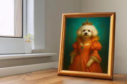 Custom Royal Pet Portrait | Her Highness Coco | Personalized Wall Art for Pet Lovers