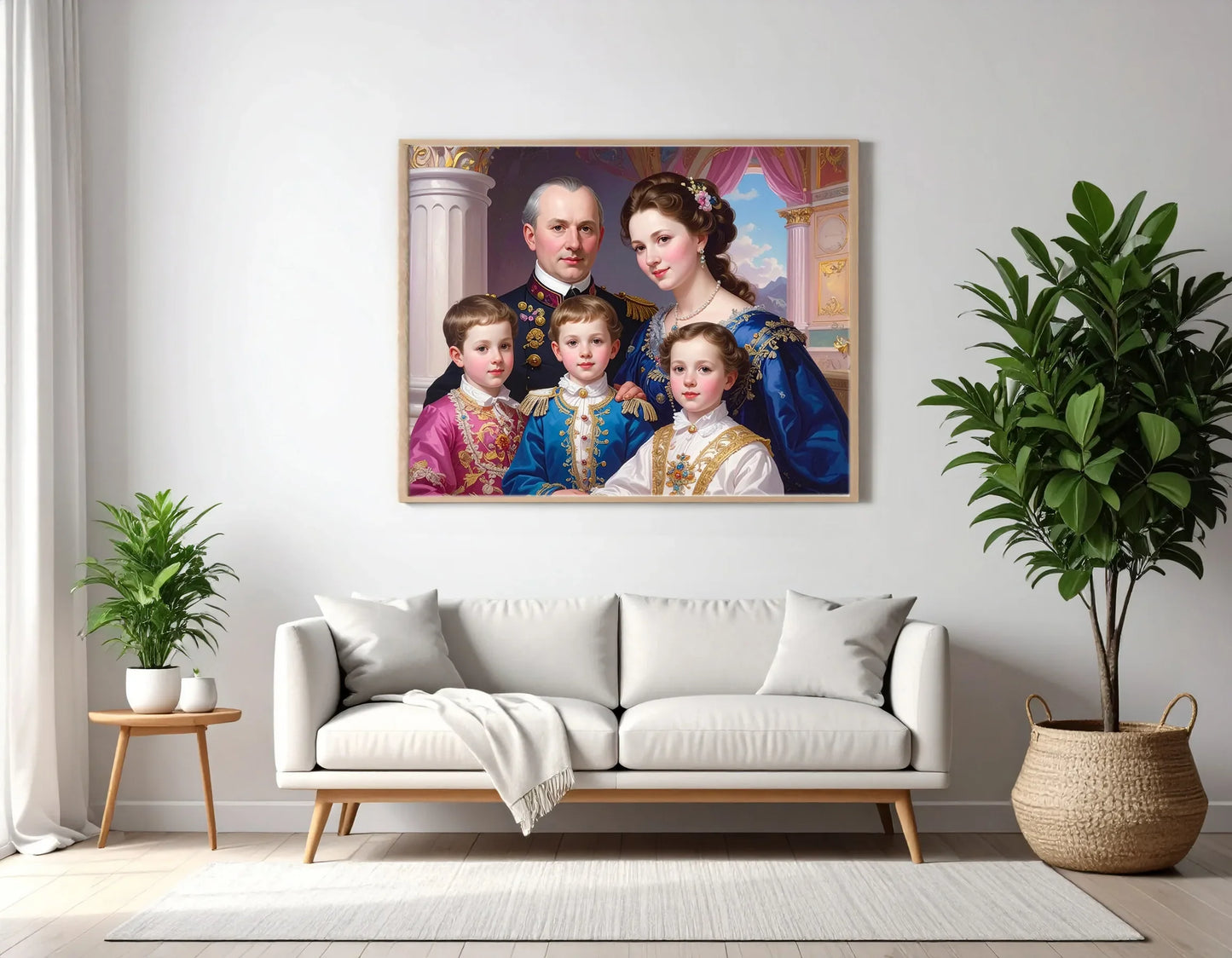 Custom Royal Family Portrait | Royal Bloom 2 | Personalized Wall Art Gift
