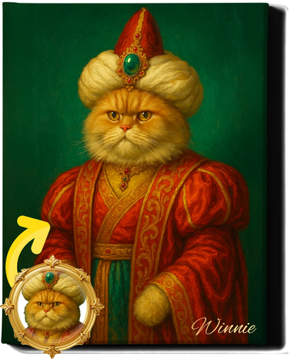 Custom Royal Pet Portrait | Count Barkula | Personalized Wall Art for Pet Lovers
