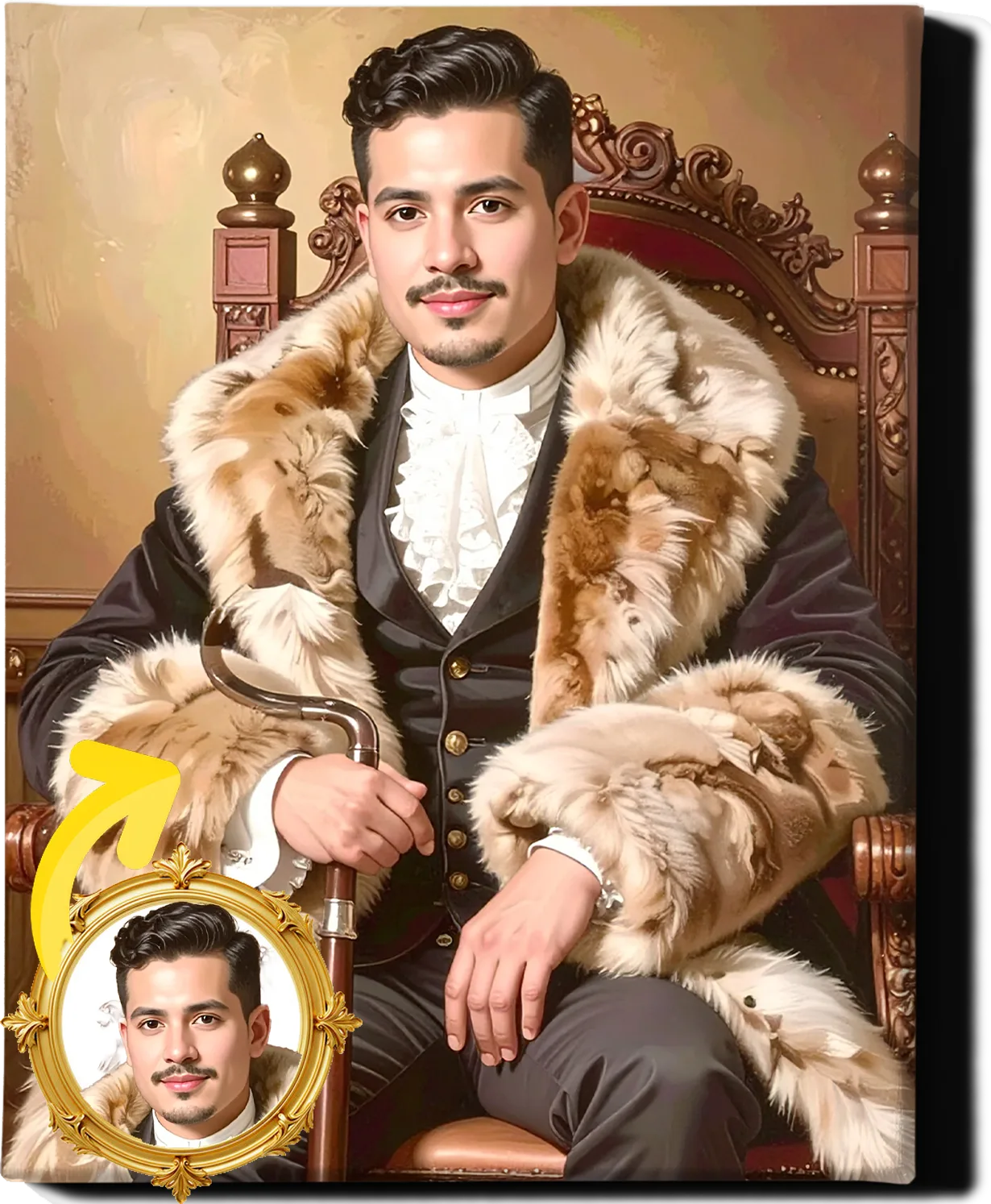 Custom Royal Human Portrait | Baron Aurelio | Personalized Wall Art Gift for him