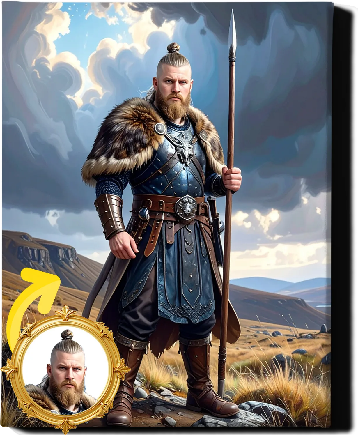 Custom Royal Human Portrait | Rurik Stormborn | Personalized Wall Art Gift for him