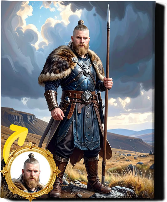 Custom Royal Human Portrait | Rurik Stormborn | Personalized Wall Art Gift for him
