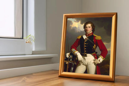 Custom Royal Human Portrait | Captain Alistair of the Highland Regiment | Personalized Wall Art Gift for him