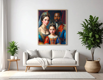 Custom Royal Family Portrait | Throne of Unity | Personalized Wall Art Gift