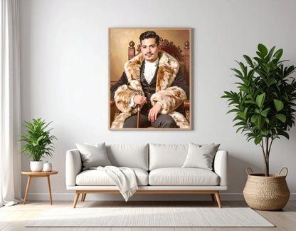 Custom Royal Human Portrait | Baron Aurelio | Personalized Wall Art Gift for him