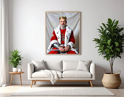 Custom Royal Human Portrait | King Edran | Personalized Wall Art Gift for him