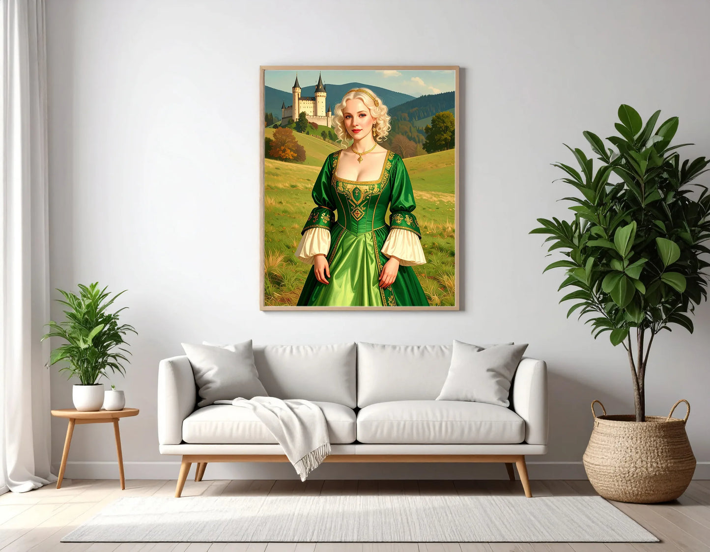 Custom Royal Human Portrait | Fortress Noble 2 | Personalized Wall Art Gift for her