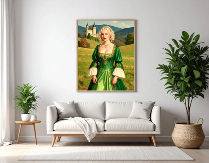 Custom Royal Human Portrait | Fortress Noble 2 | Personalized Wall Art Gift for her