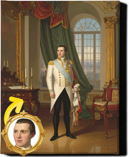 Custom Royal Human Portrait | Lord Hadrian of the White Order | Personalized Wall Art Gift for him