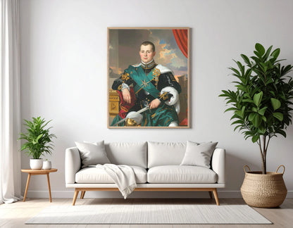 Custom Royal Human Portrait | Prince Valen | Personalized Wall Art Gift for him
