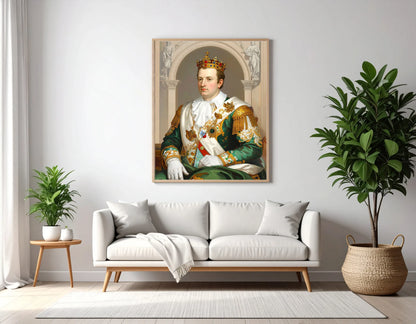 Custom Royal Human Portrait | King Leopold | Personalized Wall Art Gift for him